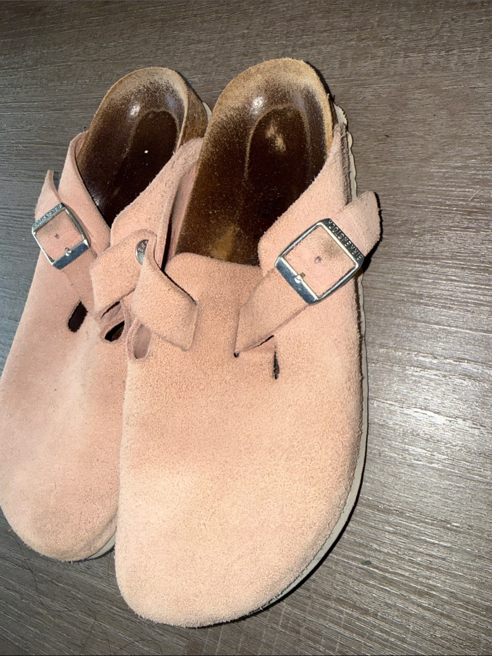 Birkenstock Boston Suede Clogs - Pink Clay - Size W9 / M7